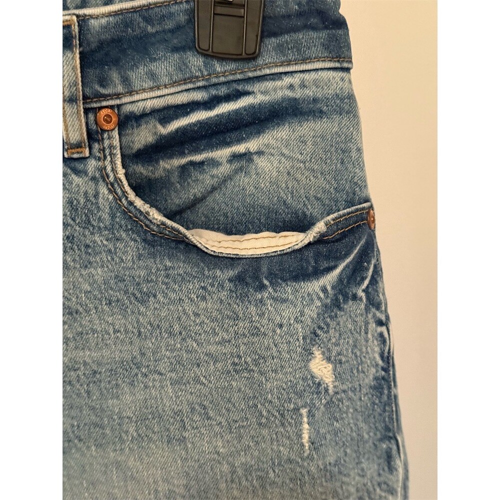 LOFT Mom Jeans Womens Size 30 Light Wash High Rise Distressed Ripped Knee - Picture 5 of 13